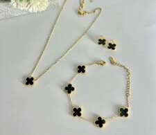 Black Clover Jewelry Set (Necklace, Bracelet & Earrings)